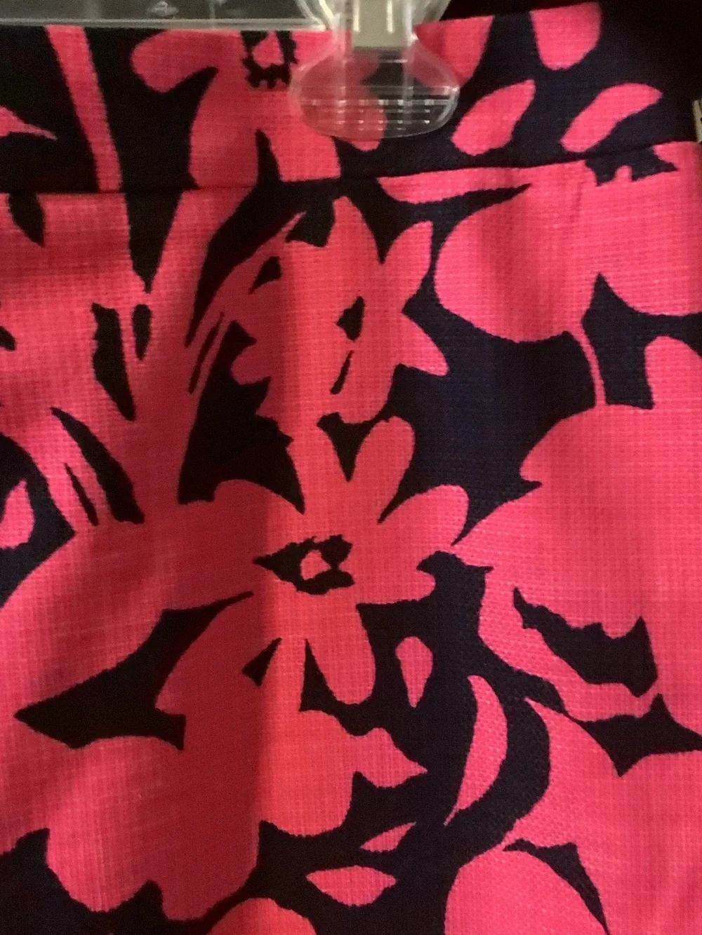 Women's Black & Hot Pink Floral Pencil Skirt